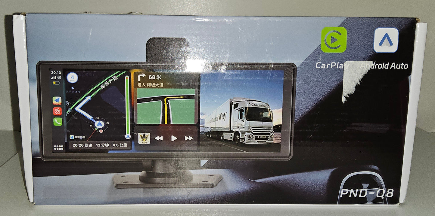 Drahtloses tragbares Carplay-Autoradio mit Android Auto,9,3-Zoll-HD-IPS-Touchscreen,tragbarer CarPlay-Bildschirm mit Siri-Bluetooth-Rückfahrkamera,Sprachsteuerung, integriertem DVR+ Rückfahrkamera