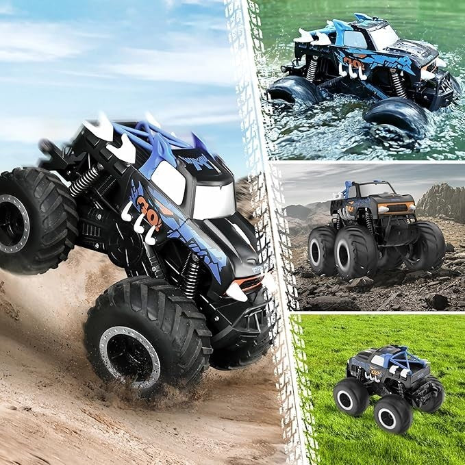 Amphibienfahrzeug Ferngesteuert Auto für Kinder 1:16, Offroad RC Auto Kinder, Monster Truck