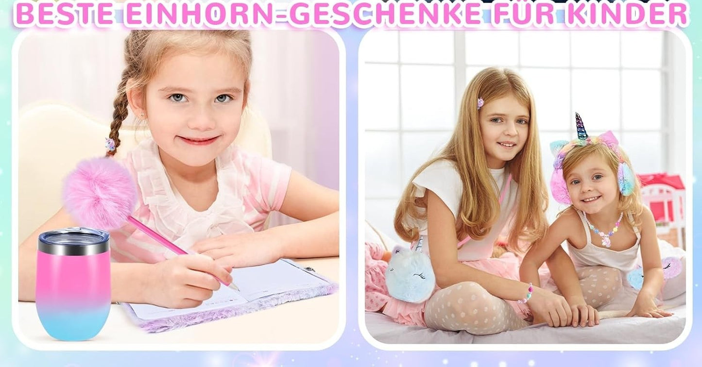 Unicorn Plush Gift Set Einhorn Geschenke für Mädchen 4 5 6 7 8 Jahren Kuscheltier Leuchtende Plüsch