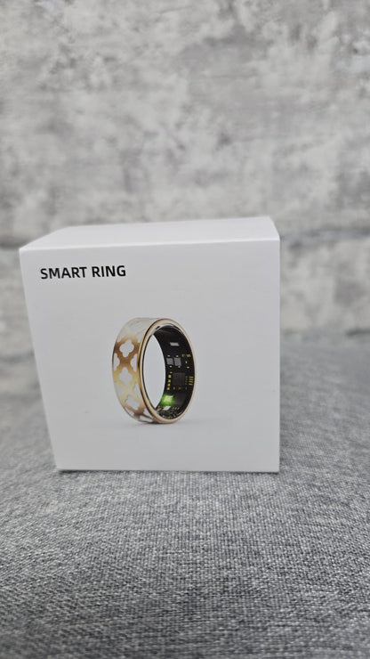 Smart Ring Gr. 11 Gold weiß Gemustert