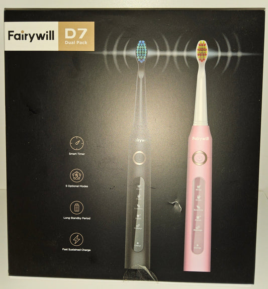 Zweier Zahnbürsten Set D7  mit Akku zum laden von Fairywill