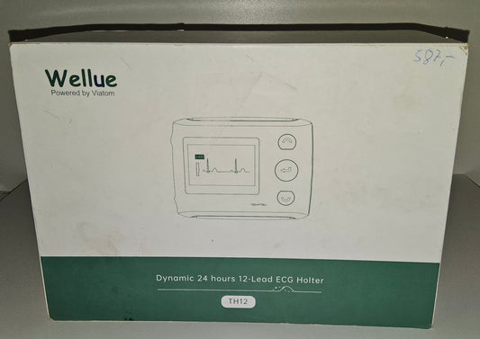 Wellue EKG Gerät 12 Kanal, 24h Holter EKG Monitor mit AI-ECG Analyse, Funktioniert mit PC und Mac, Tragbarer Mobiles 6 8 Kanal 24-Stunden Langzeit EKG Gerät für Zuhause