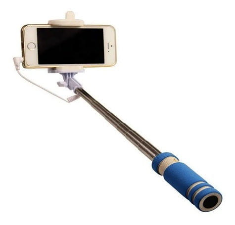 Selfie Stick Pocket – kompakt, leicht & stylisch (blau/weiß)