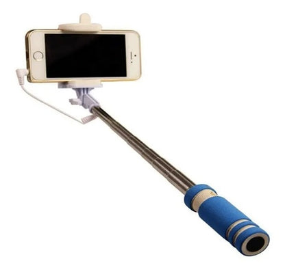 Selfie Stick Pocket – kompakt, leicht & stylisch (blau/weiß)