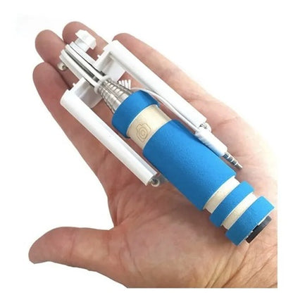 Selfie Stick Pocket – kompakt, leicht & stylisch (blau/weiß)