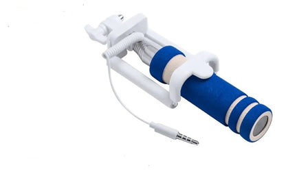 Selfie Stick Pocket – kompakt, leicht & stylisch (blau/weiß)