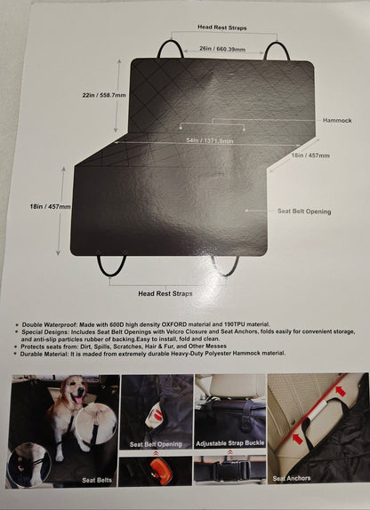 Heimtier KFZ Auto Schutzdecke.