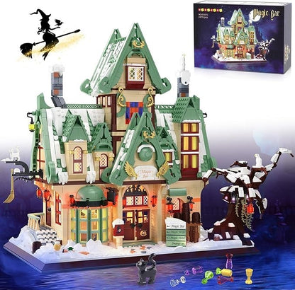 HOGOKIDS Magisches Bauspielzeug mit LED Licht - Magic Schloss Mini Bauklotz Haus Büro Dekor, Architektur Haus