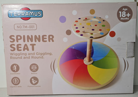 Regenbogen-Dreh Sitz aus Holz, 360°-Sitz- und Drehspielzeug für Kleinkinder 1–3, klassischer drehbarer Sitz