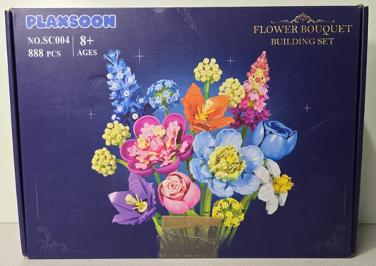 Blumenstrauß-Bauset, 888 Teile, botanische Sammlung, Baustein-Spielzeug, Blumen, Rosenpflanze, Heimdekoration
