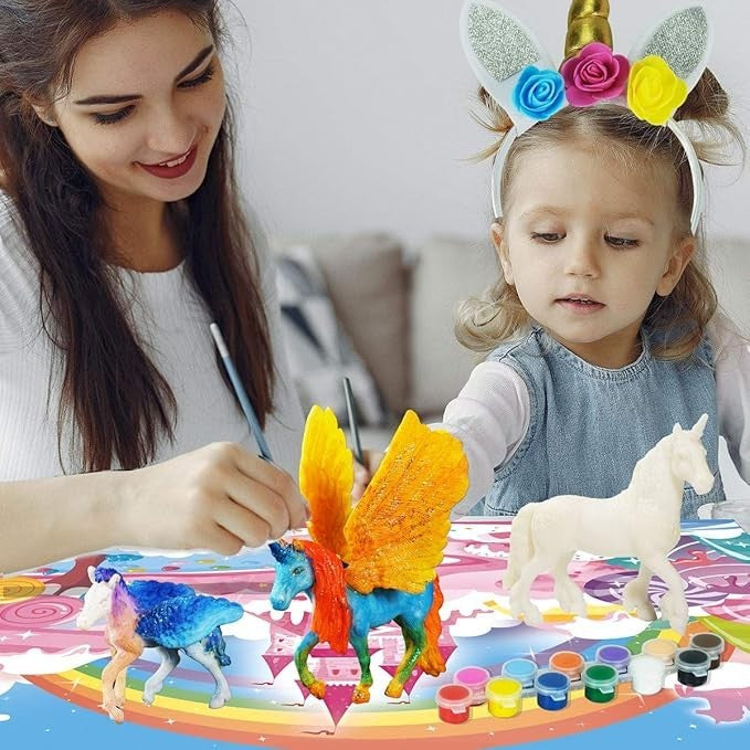 whatstem DIY Malerei Einhorn Kit Kunst und Handwerk Set für Kinder oder Mädchen Dekorieren und Zeichnen 3D Spielzeug für Kinder