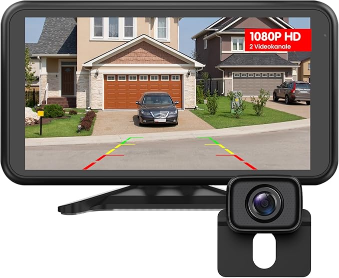 AUTO-VOX Rückfahrkamera Kabellos: 4.8 Zoll Bildschirm, HD 1080P Nachtsicht, IP69K Wasserdicht, Einfache Montage, Rückfahrkamera für Auto, LKW, Wohnmobil, Stabiles Signal, Kein Sichtverlust-AW11
