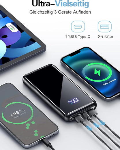 Power Bank,20000mAh Powerbank Quick Charge 22.5W USB-C PD3.0 & QC4.0