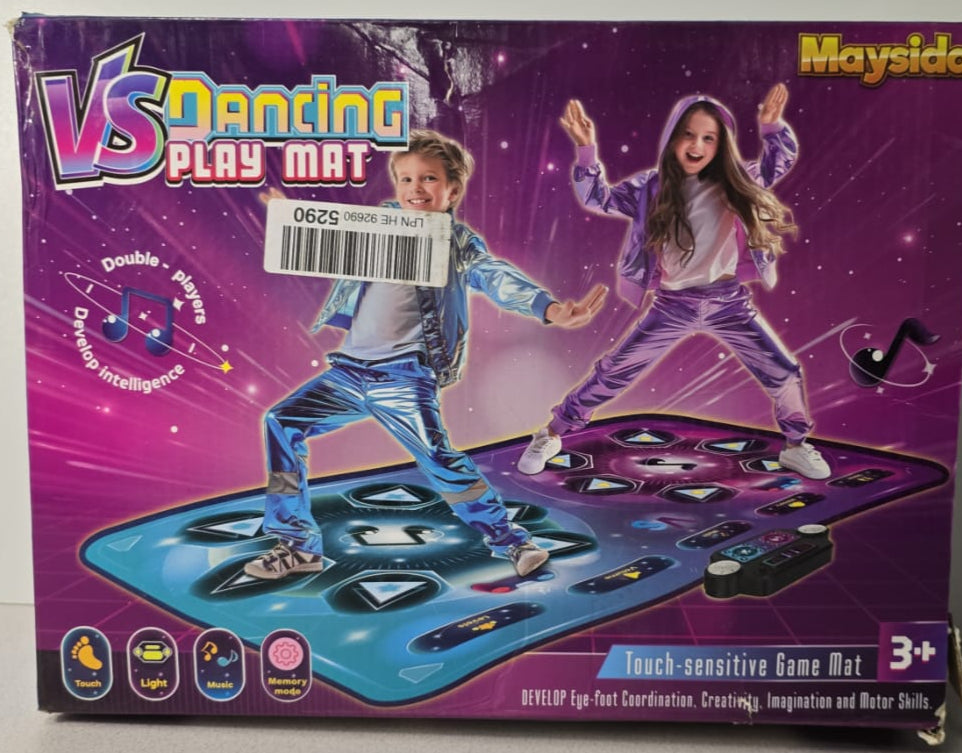 Verbesserte extra große elektronische Tanzmatten, Tanzunterlage mit Einzel- und Doppelspieler-Modus, Tanzmusik-Spielmatte mit LED-Licht