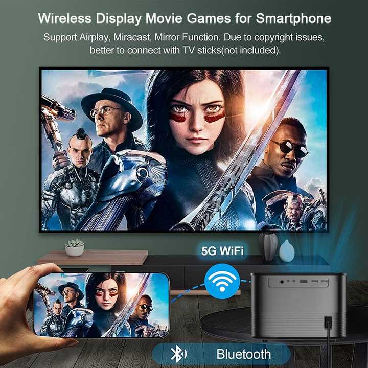 Projector【Netflix & Autofocus】 Auto Keystone WiFi 6 Bluetooth 4K Supported