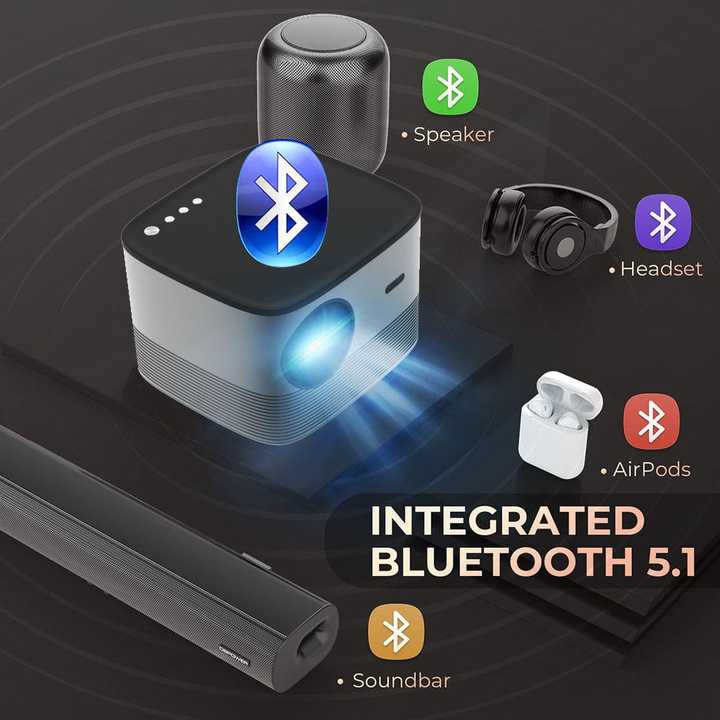 Projector【Netflix & Autofocus】 Auto Keystone WiFi 6 Bluetooth 4K Supported